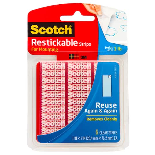 3M Scotch&#xAE; Restickable Mounting Strips, 6ct.